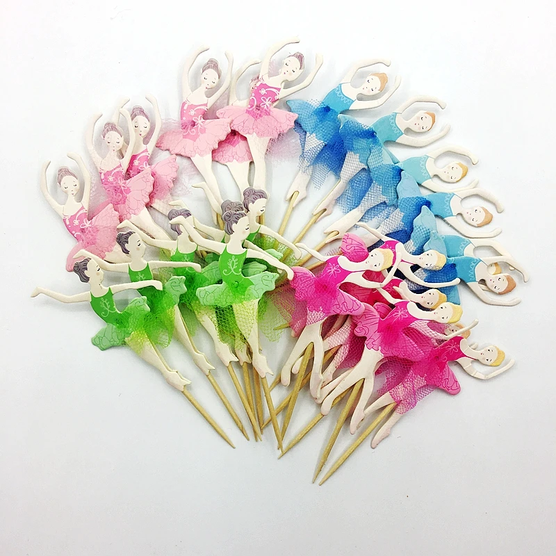 72 шт. балетная Танцовщица девушка торт Топпер Свадьба кекс украшения с днем