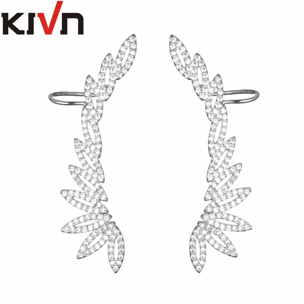 Модные ювелирные изделия KIVN фианиты женские серьги каффы для девочек лестницы на