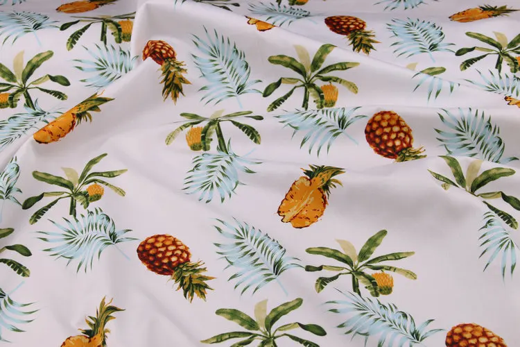 50*142 см pineappl печатный хлопок tissu, чистый хлопок Поплин Ткань для шитья одежды, DIY Ткань пэчворк tissu для праздничного платья - Цвет: 50X142cm