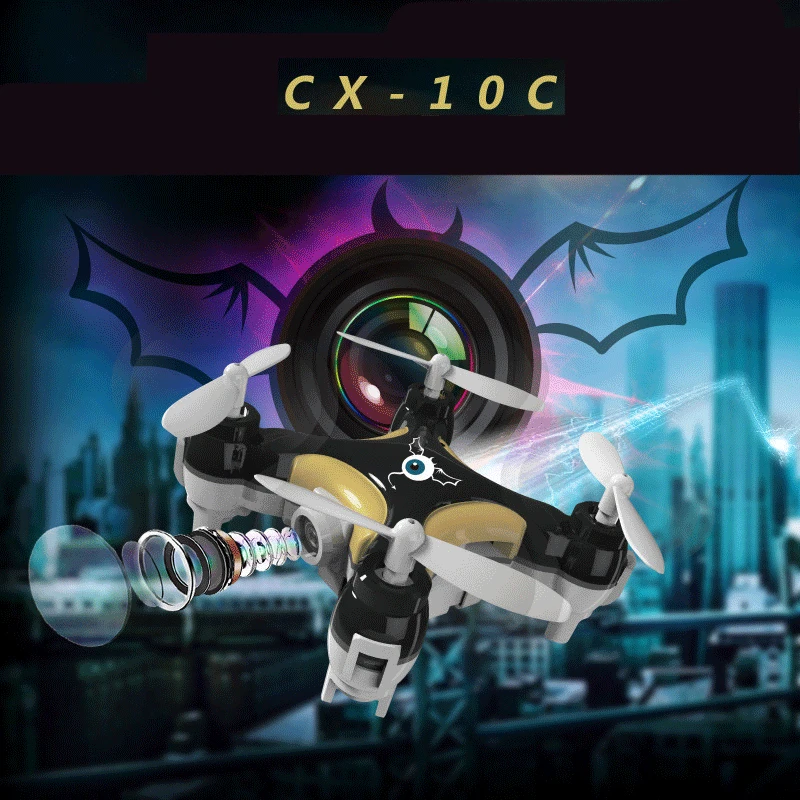 Cheerson CX-10C мини Квадрокоптер 2,4G мини-Дрон с камерой 0.3MP CX-10 CX-10A CX10 Квадрокоптер с камерой карманный размер