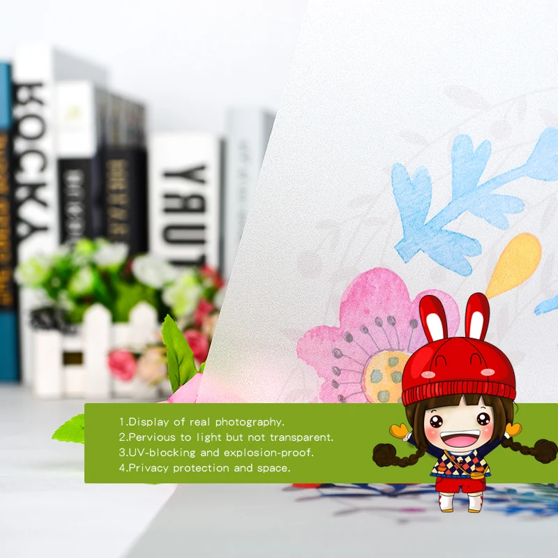 Статического цепляться витражная плёнка на стекла окна матового и непрозрачные