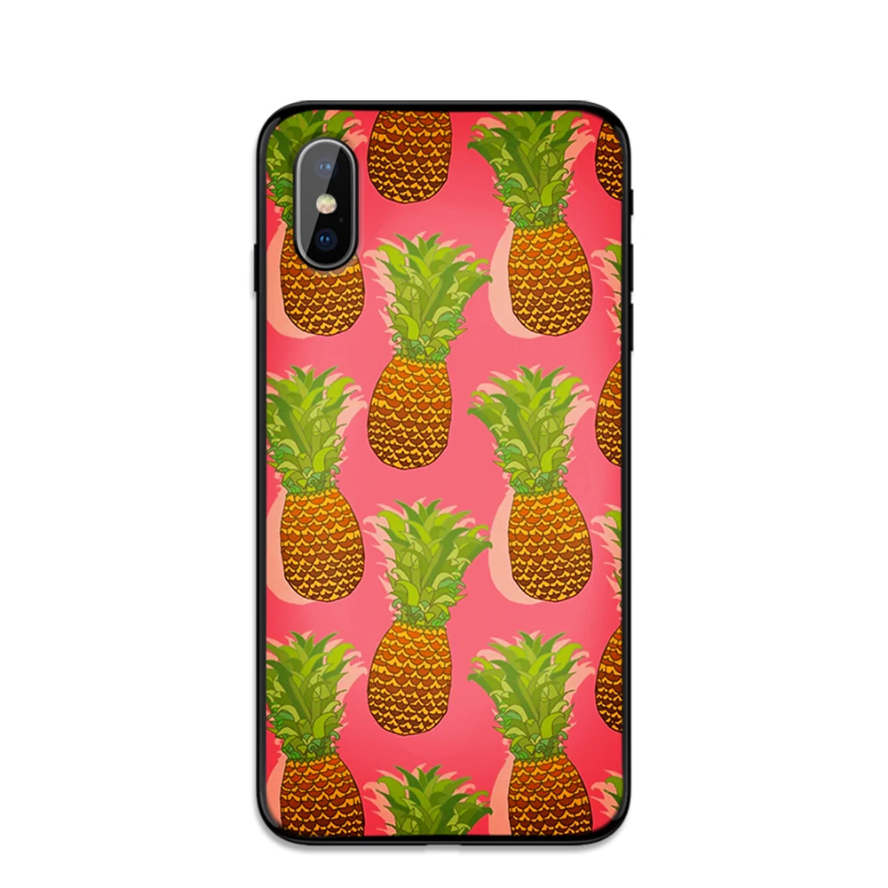 Красивый мягкий чехол из ТПУ с рисунком ананаса для Apple iPhone 6 6S 7 8 Plus 5 5S SE X XS MAX XR
