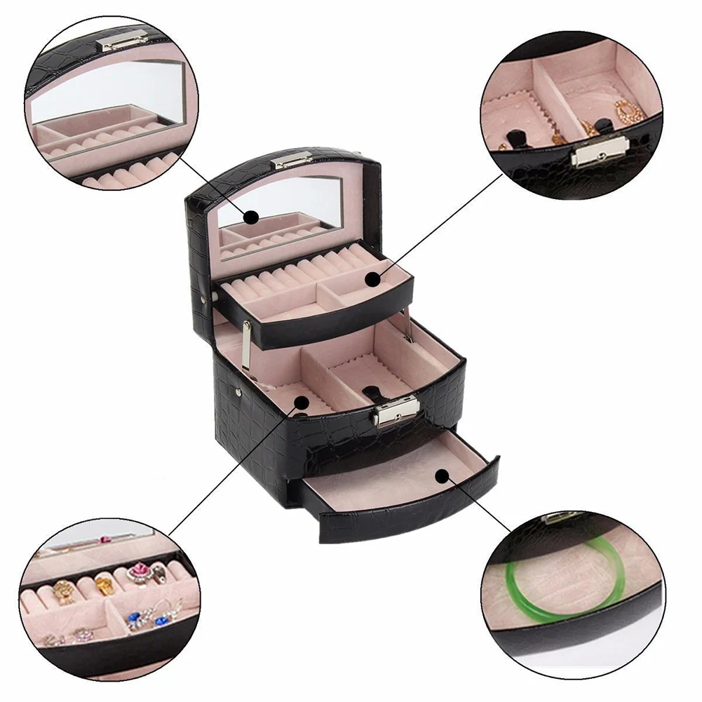 Новый мини путешествия украшение из искусственной кожи Box/ювелирные изделия