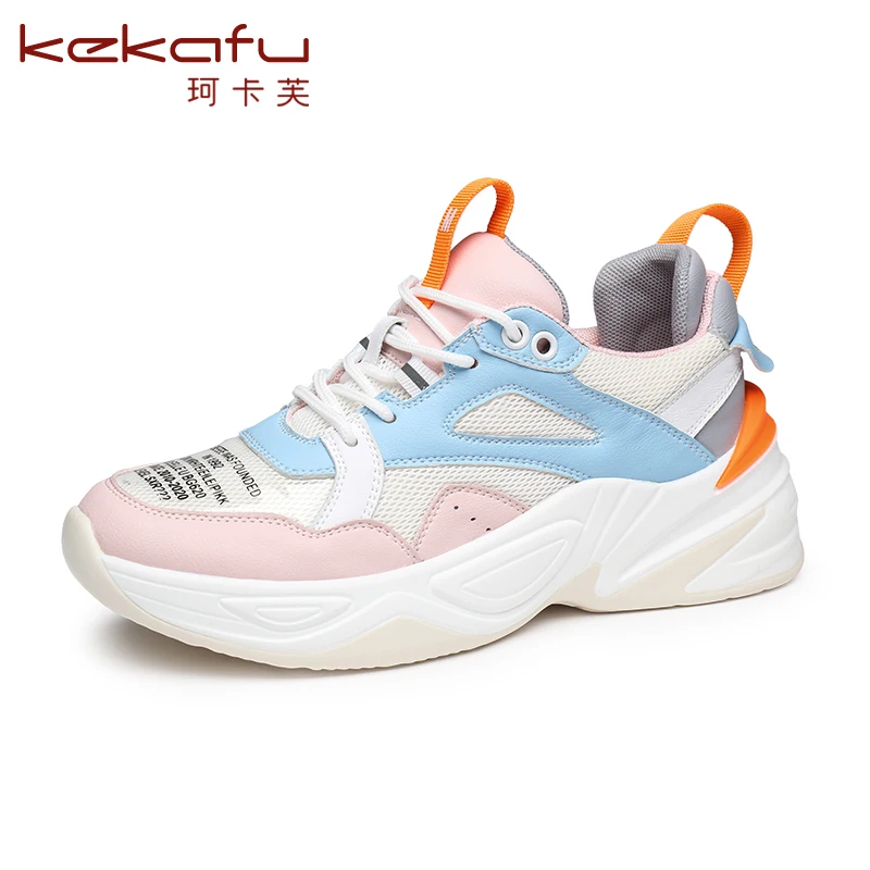 KEKAFU/2019 модная Осенняя обувь женские кроссовки на массивном каблуке женская