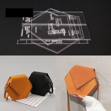 Акриловый шаблон формы DIY кожа ручной работы ремесло дамы молния Дамская сумка