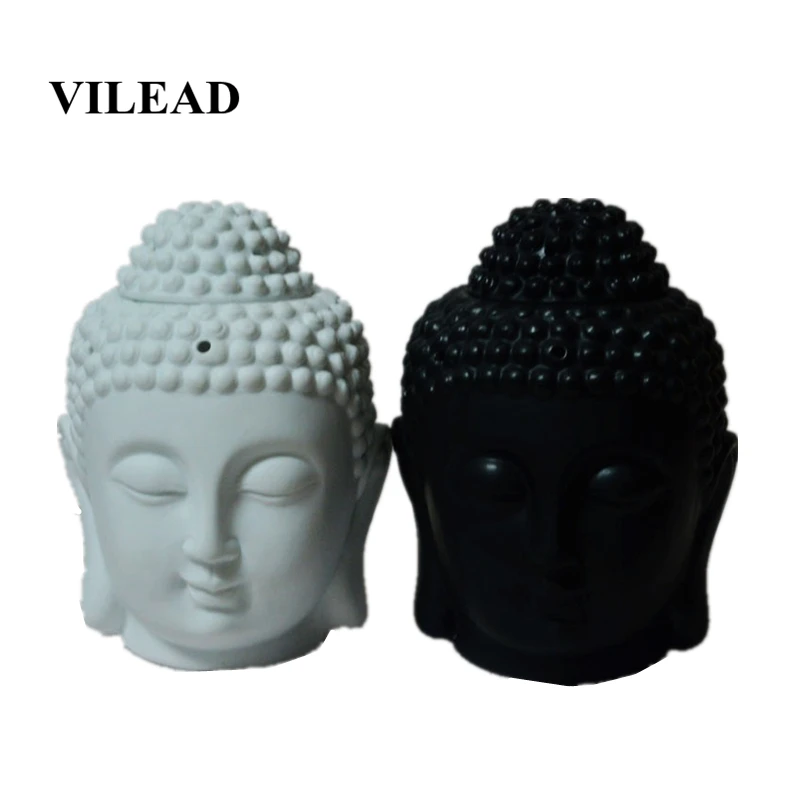VILEAD 14,5 см керамический тайский будда голова статуэтки Ароматерапия Свеча с эфирным маслом ладан горелка креативное украшение для дома