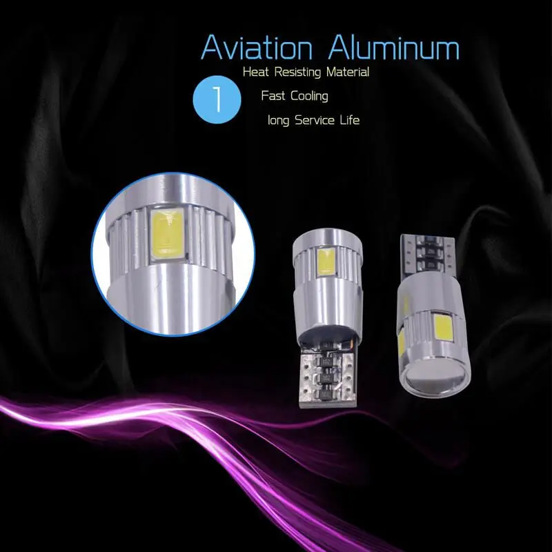 T10 Canbus светодиодный сигнальный фонарь для автомобиля 6SMD W5W 194 168 12V Светодиодный