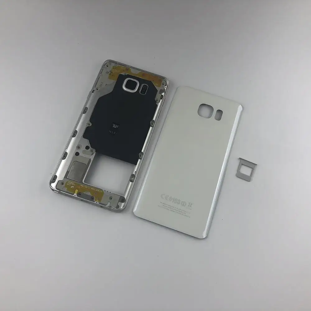 Для samsung Galaxy Note 5 N920 N920F корпус металлическая средняя рамка + стеклянная Задняя