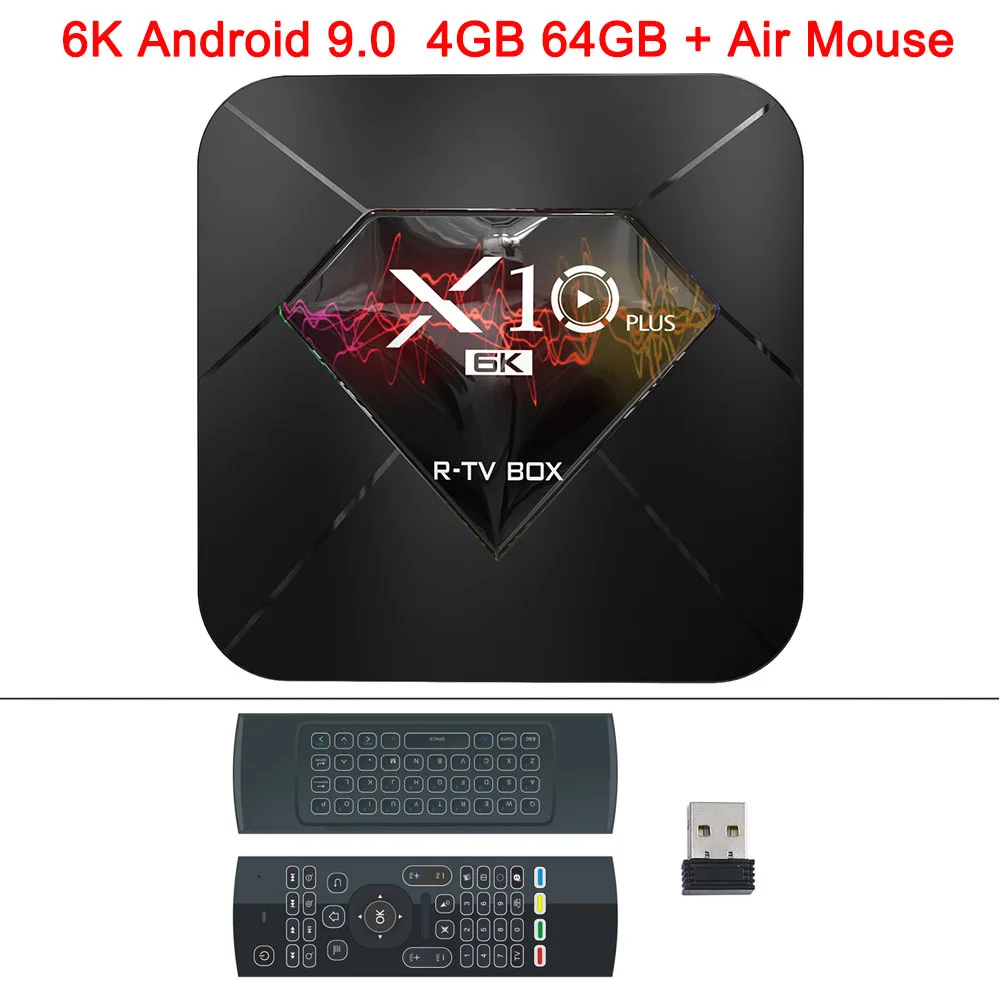 4GB 64GB Air Mouse XGODY 2019X10 Plus 6K Android 9,0 Smart tv Box Allwinner H6 Четырехъядерный 4 ГБ 32 ГБ 64 Гб 2,4 ГГц Wifi USB 3,0 H.265 медиаплеер коробка - Цвет: 4GB 64GB Air Mouse