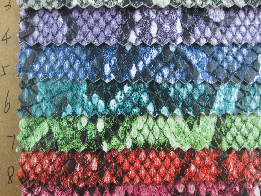 Цветная зернистая полуискусственная синтетическая кожа 14 цветов плотная