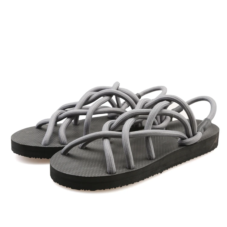 Samool Лето Для мужчин Сланцы новый крест веревку плоские Сандалии для девочек