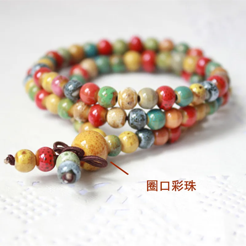 Женский керамический браслет с бусинами 6 мм в богемном стиле|bracelets for|strand braceletschakra