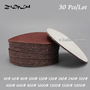ZtDpLsd 30 шт.лот Сухой Шлифовки 4 дюйма 100 мм Бумага наждачная бумага Pad шлифовальный диск деревообрабатывающий электрические мясорубки аксессуары