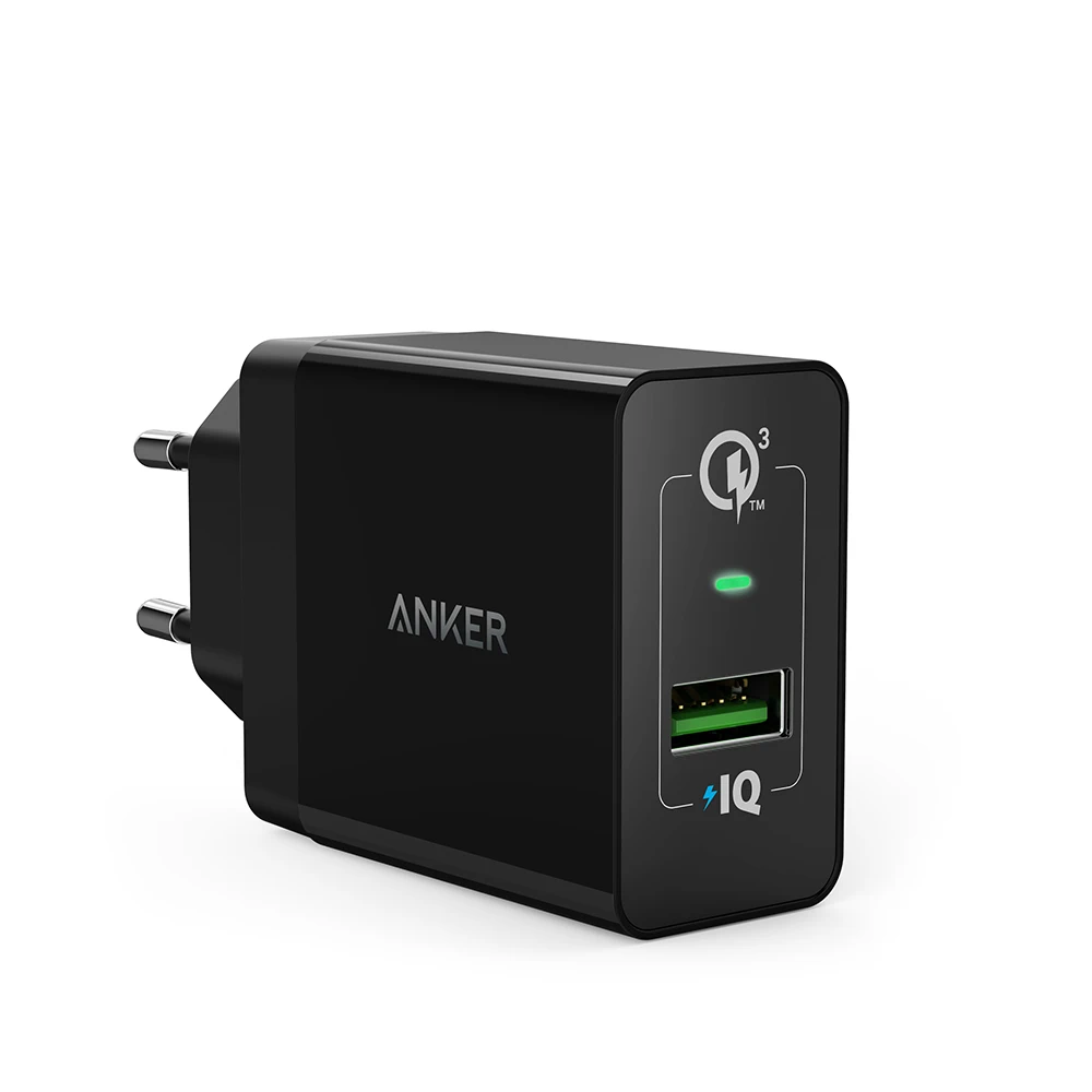 Европейский Союз (ЕС) Быстрая зарядка 3,0, Anker 18 Вт USB настенное зарядное устройство вилка Великобритании/ЕС(Быстрая зарядка 2,0 совместима) порт питания+ 1 для iPhone iPad LG htc и т. Д - Тип штекера: Европейский Союз (ЕС)