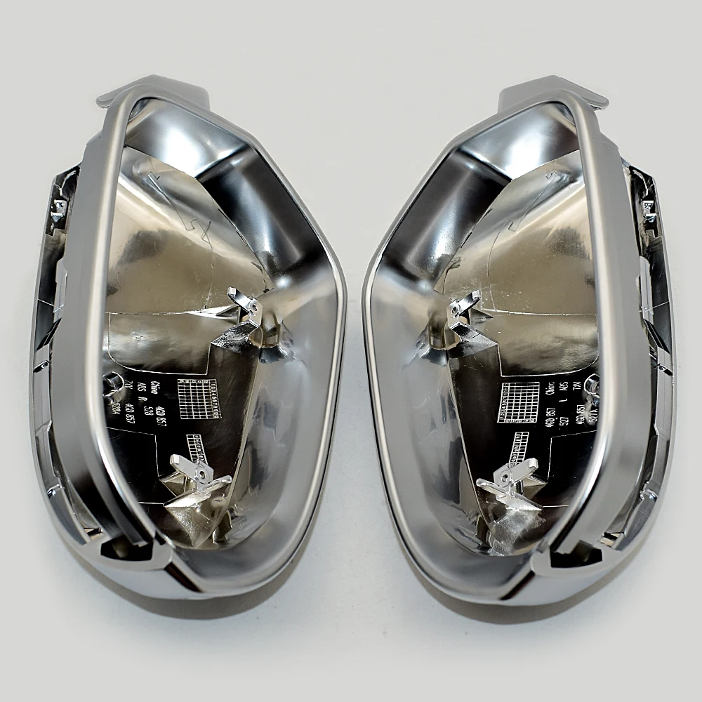 For Audi A6 S6 C7 4G Side Wing Mirror Covers Caps Silver Matte Chrome 2013 Aluminum Brushed