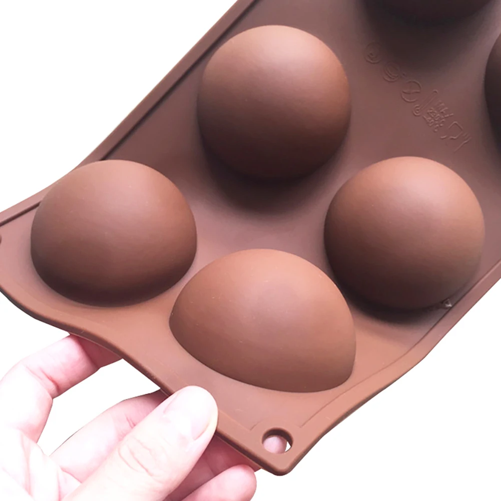 Large Semicircle Mold 6 Cavities Silicone Baking Tool Multi Usage Cake Case Mould For Muffin Jelly (Chocolate Color) Colorful | Дом и сад