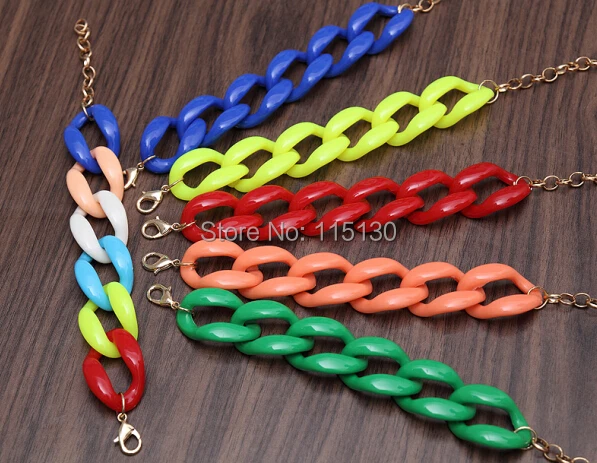 Новый модный акриловый браслет Fishsheep с звеньями цепи для женщин и мужчин богемные