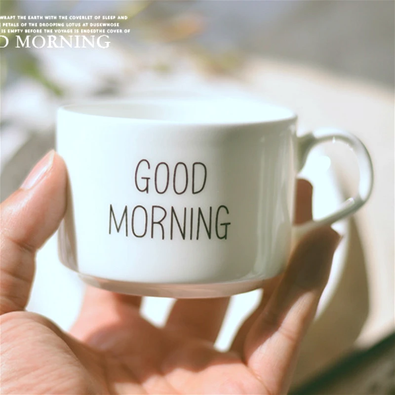 Кофейная чашка Good Morning блюдо Классическая кофейная из белого костяного фарфора с
