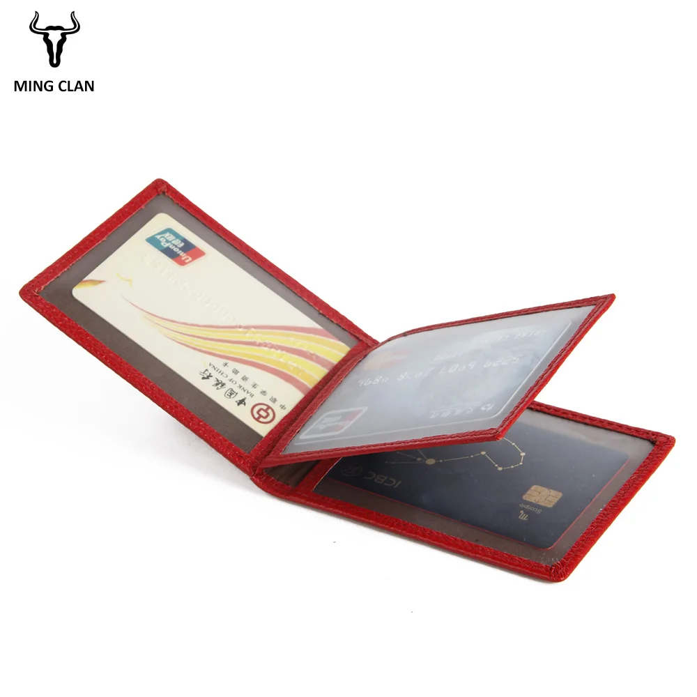Тонкий минималистичный кошелек Mingclan из натуральной кожи с откидной крышкой для