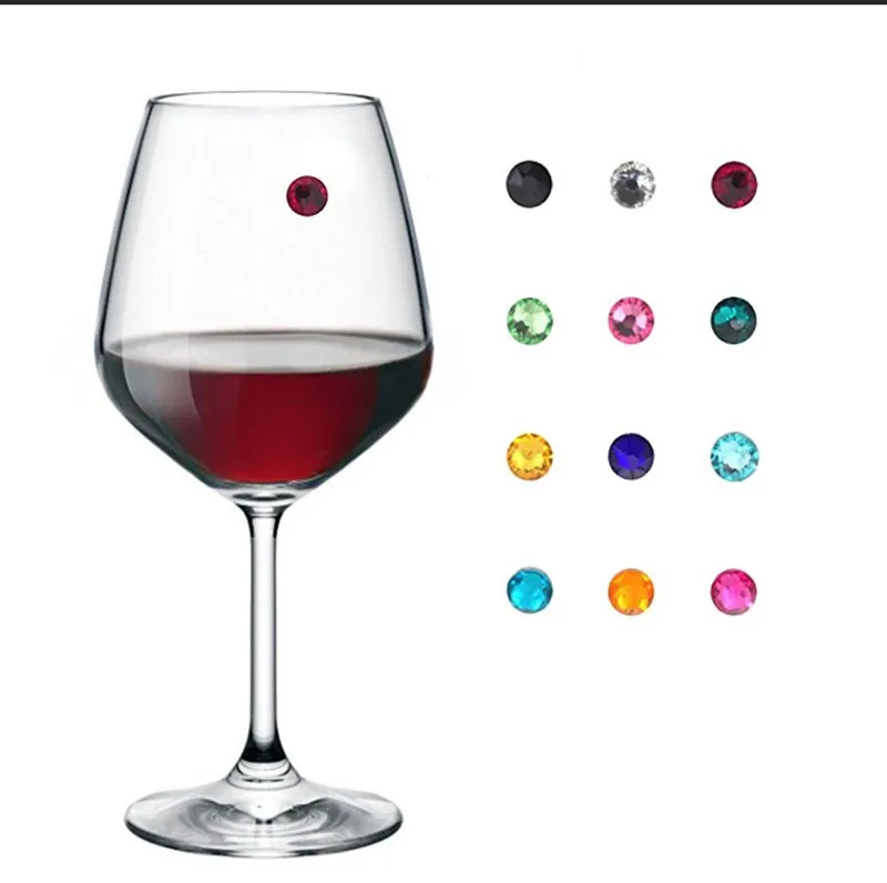 Magnet Diamond Wine charms New Fashion Design 6PCS Glass Charms Rings Marker Christmas Party Bar Table Decorations | Дом и сад
