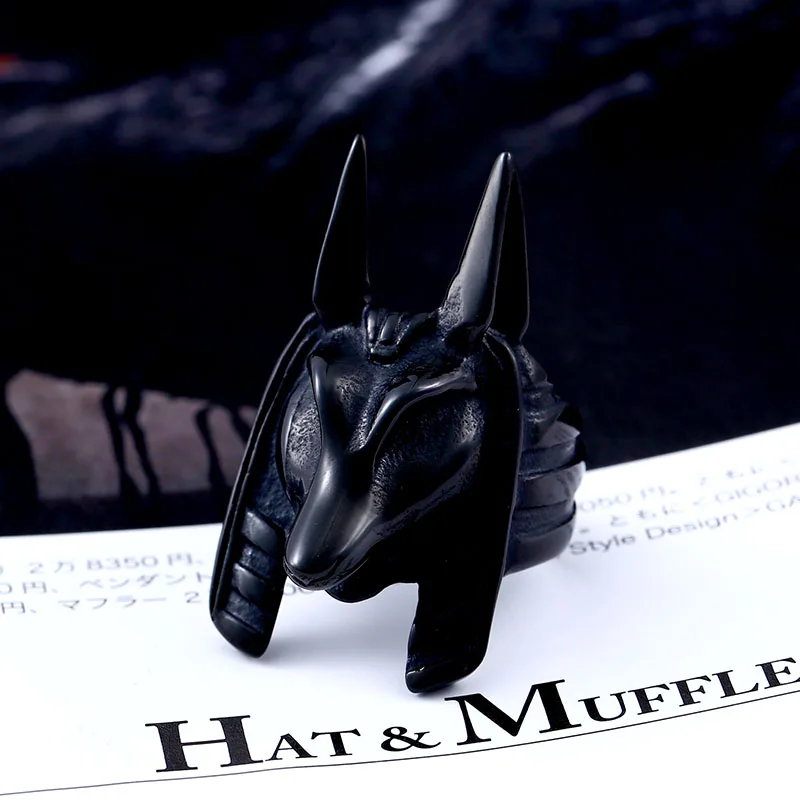 Байер кольцо из нержавеющей стали 316L Kaen Chronicles Новое поступление Anubis кольцо для мужчин модные ювелирные изделия LLBR8-363R - Цвет основного камня: black