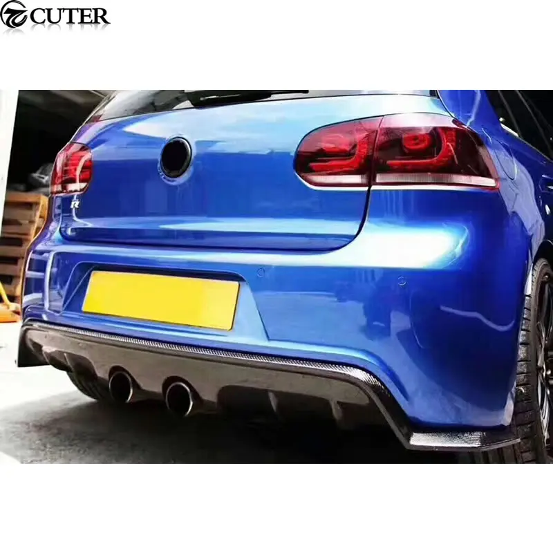 Юбка для Golf 6 R20 из углеродного волокна передняя и задняя диффузор Golf6 MK6 11 13|side