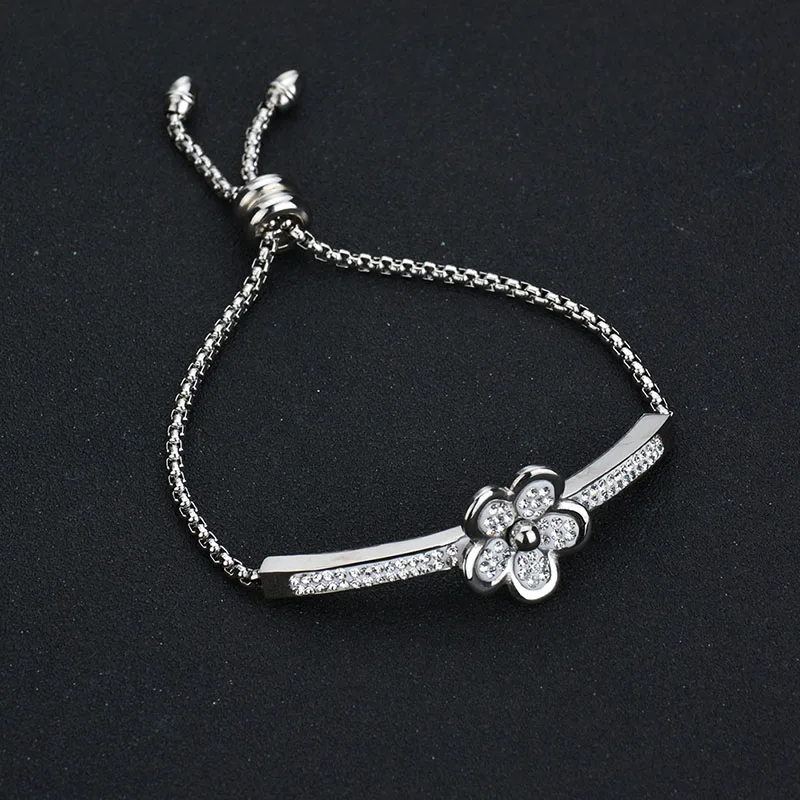 Женский браслет с цветами ELSEMODE из нержавеющей стали 316L цепочкой золотого цвета