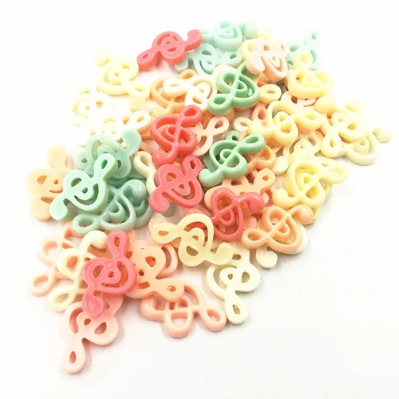 

50 шт. Подвески Музыкальные ноты из смолы Смешанные Красочные Подвески для ожерелий модные ювелирные изделия DIY фурнитура Подвески 20 мм