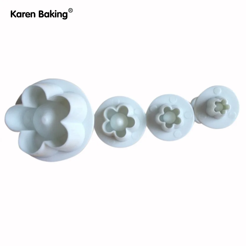 4 шт форма цветка торт печенье машина плунжерная паста сахар ремесло украшения