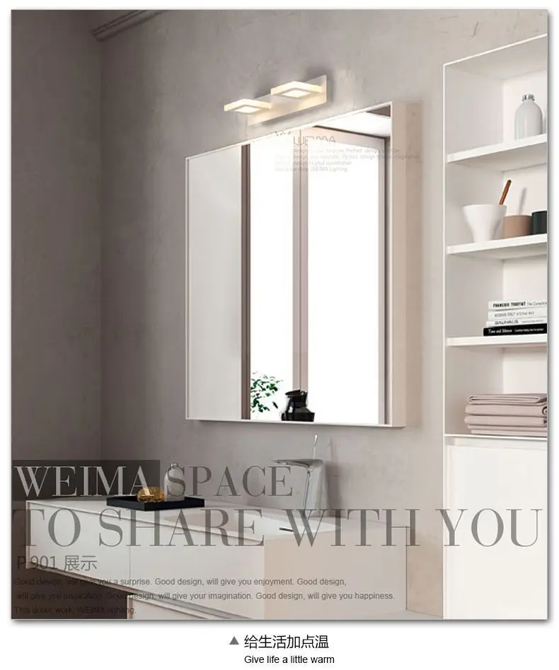 9W 3-Light LED Зеркальный настенный светильник для ванной комнаты макияжа Гибкая лампа