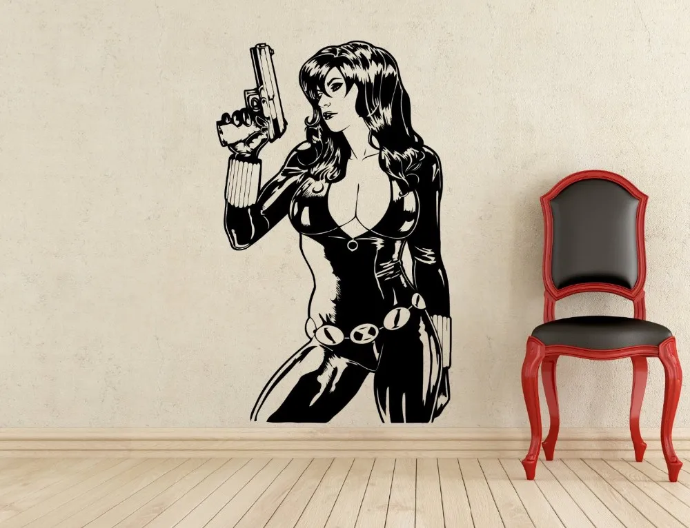 Новое поступление Черная Вдова наклейка на стену супергерой виниловый стикер