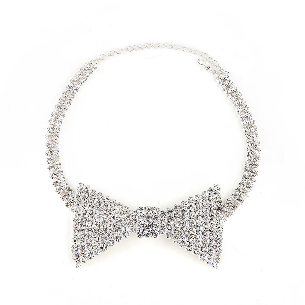 2018 горный хрусталь чокер цинковый сплав с железной цепочкой бант украшения на