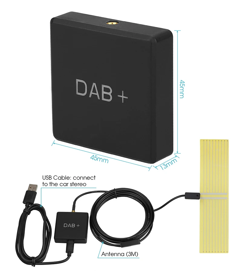 Тыкв внешний DAB + цифровой радио тюнер приемник для Автомобильный dvd плеер на