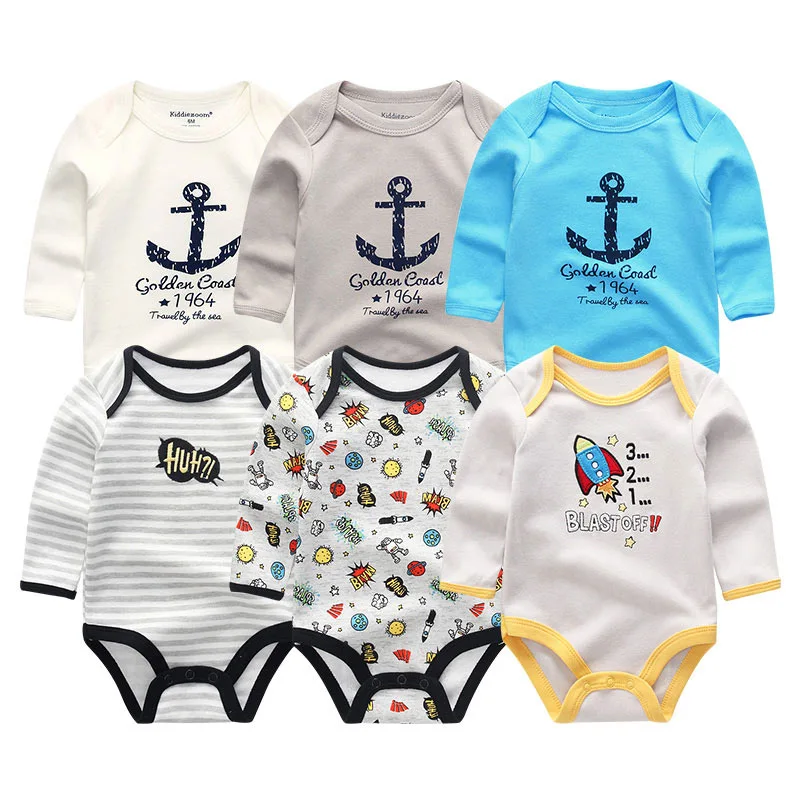 Baby Bodysuits6111 6 шт детская одежда боди с единорогами 0-12 M Roupas de малыш Bebe одежда полосатый комбинированный купальник хлопоковый для новорожденных малышей Одежда для девочек - Цвет: Baby Bodysuits6111