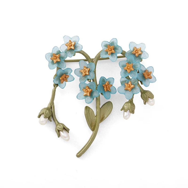 Brooch MISHA, трендовые Броши ручной работы, забудьте меня, не цветы, брошь высокого качества, булавки для женщин, подарок на свадьбу, вечеринку, 257 - Окраска металла: Brooch