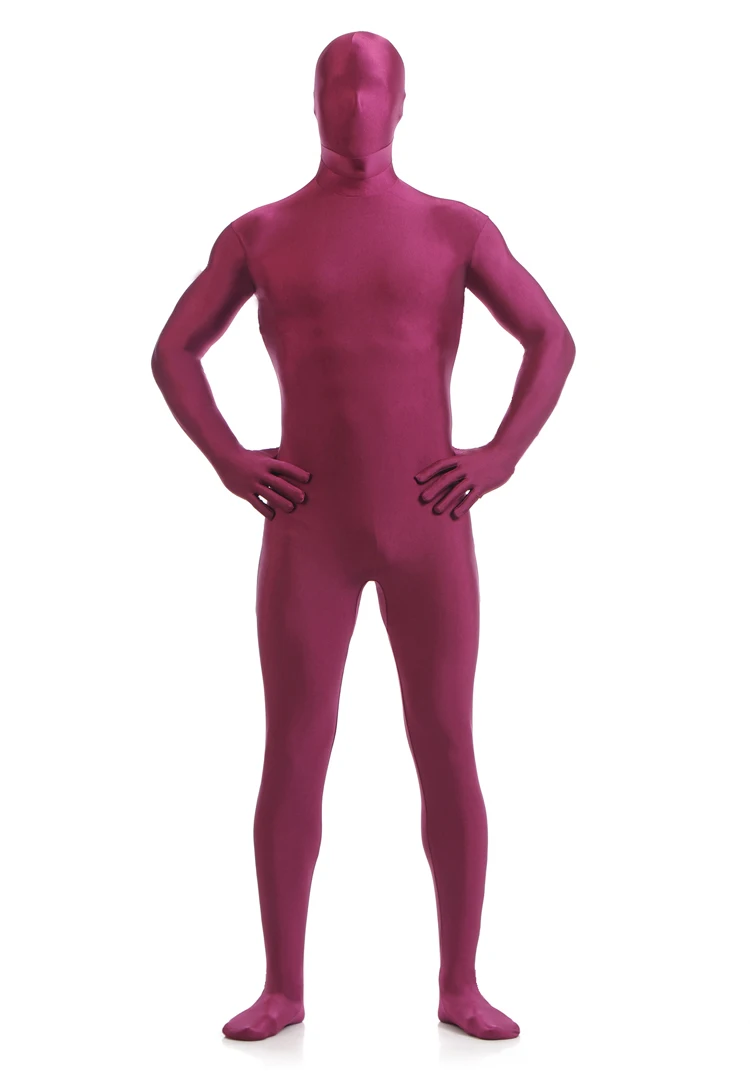 (SCM006) Second Skin Tight Suits Lycra Zentai Suit Wine Red Spandex Unitard Mens Cosplay Full Body Bodysuits | Тематическая одежда