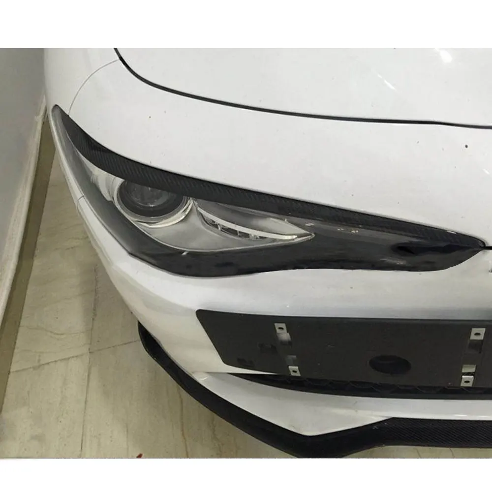 Передняя фара из углеродного волокна для бровей Веки Alfa Romeo Giulia Quadrifoglio Sedan 2015 2018