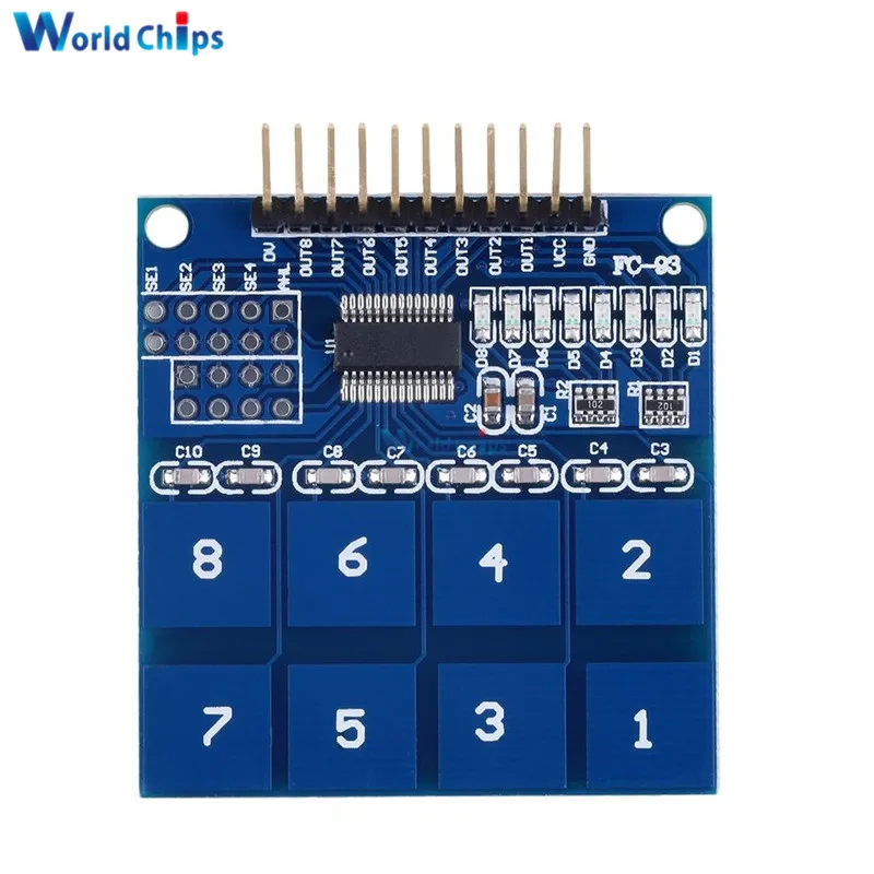 TTP226 8 канальный цифровой емкостный сенсорный модуль переключателя для arduino DIY