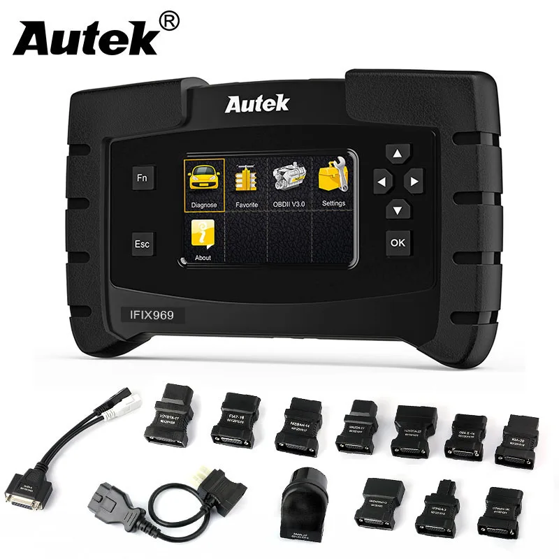 Autek IFIX 969 OBD2 сканер полный Системы автомобиля диагностический инструмент сброс