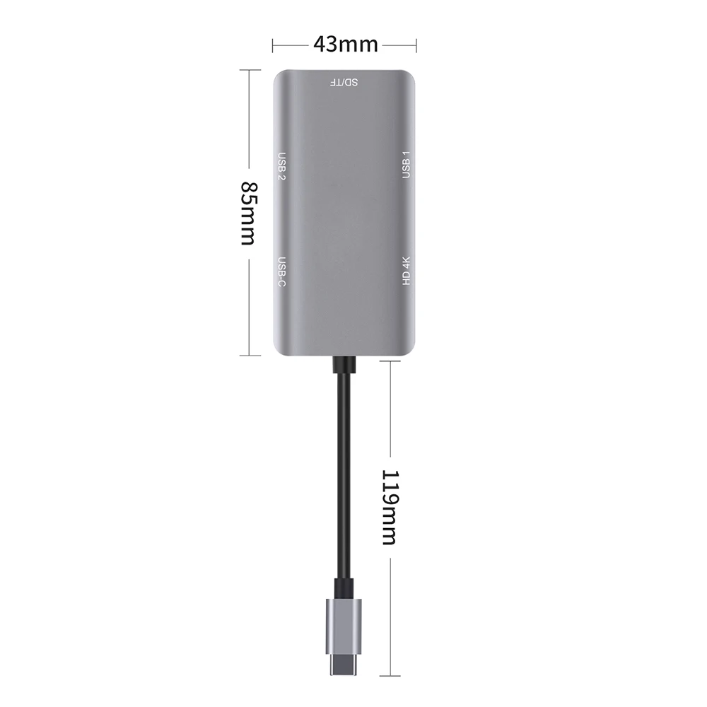 Тип C к HDMI 4K 2 USB 3 0 устройство для чтения карт SD TF конвертер концентратор Поддержка