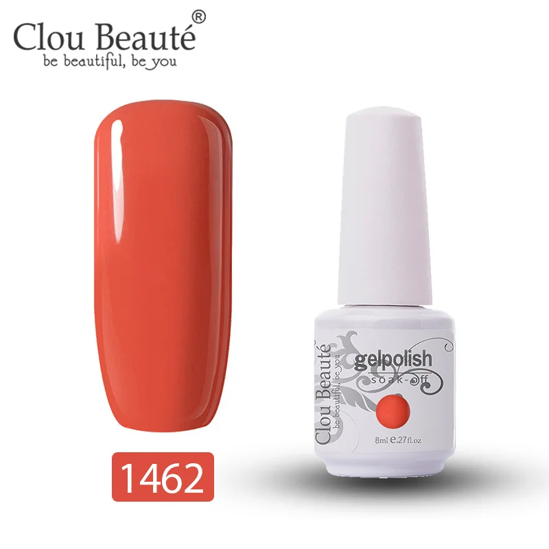 Clou Beaute Гель-лак Soak Off Hybrid UV Полупостоянный Гель-лак Esmalte Гель-лак 8 мл Подарочный набор Гель-лак для нейл-арта праймер - Цвет: 1462