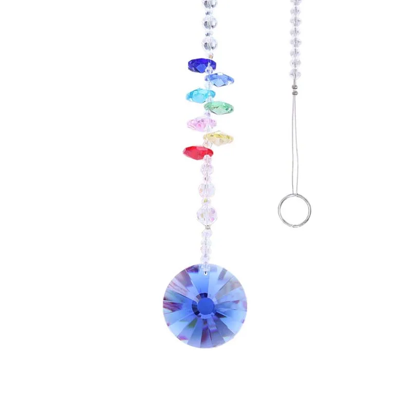 H & D Кристалл чакра Suncatcher круглый Подсолнух призмы кулон висит Радуга октогон