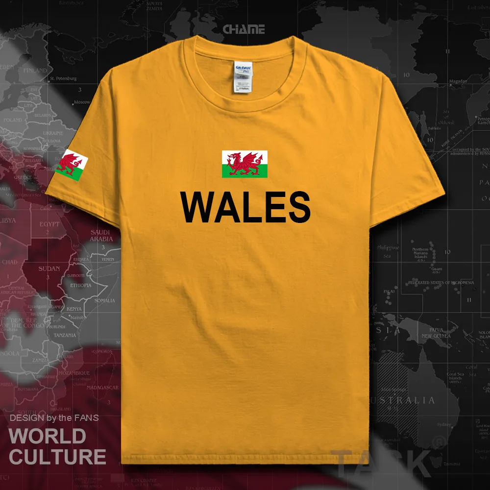 Wales Welsh мужские футболки 2018 Трикотажные хип хоп национальная хлопковая футболка