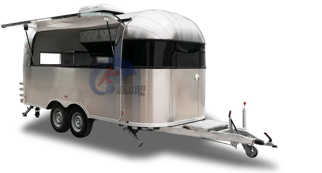 UKUNG 2-го поколения airstream трейлер питание Мобильная еда грузовик фаст-фуд Караван Трейлер Хот дог мороженое тележка