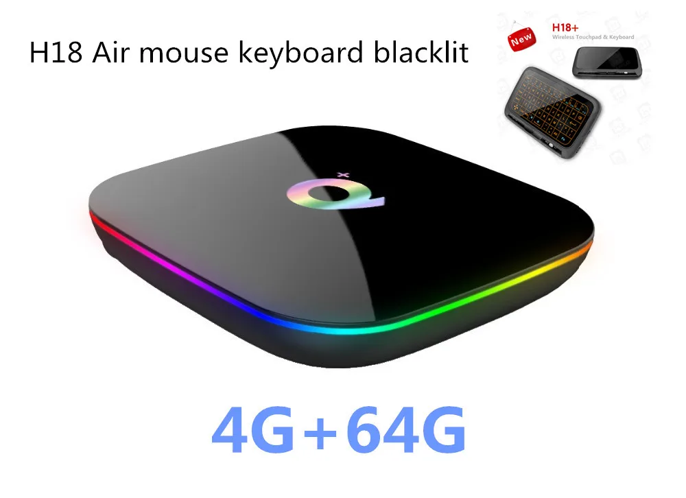 4G64G H18 Q+ tv Box Android 9,0 четырехъядерный cortex-A53 wifi 4K 4 GB/32 GB 4 GB/64 GB H.264 MVC до 1080P 60fps PK T95Q Youtube DDR3 - Цвет: 4G64G H18