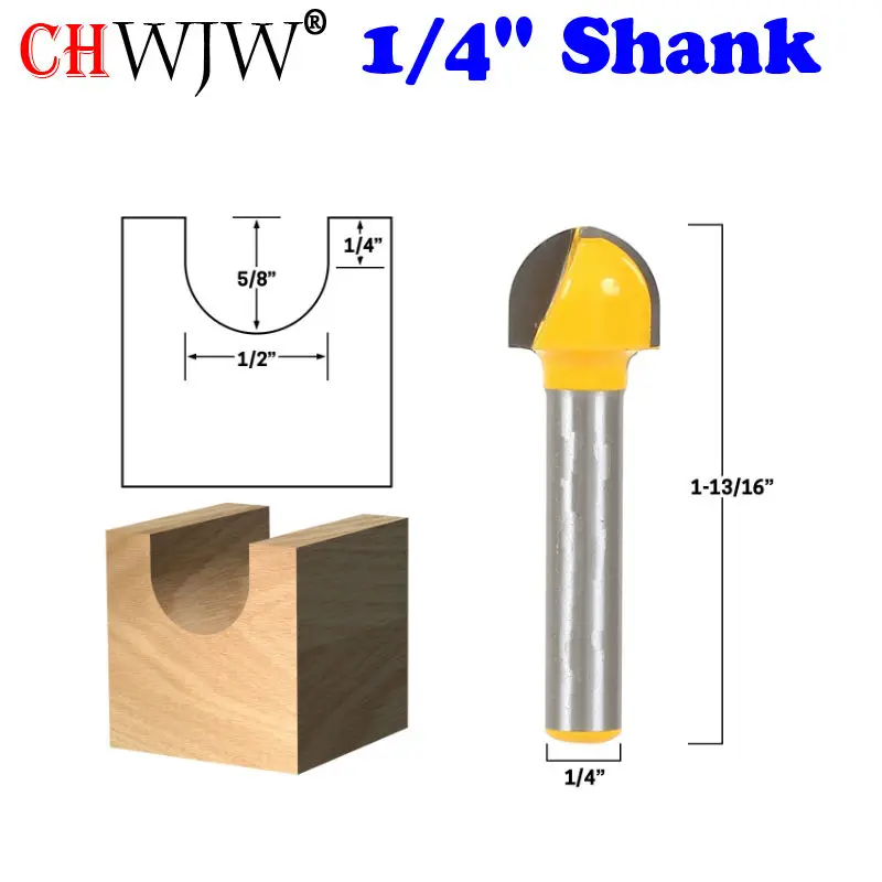 Концевая фреза с хвостовиком 1/4 &quot радиусом 1/4&quot для деревообрабатывающего