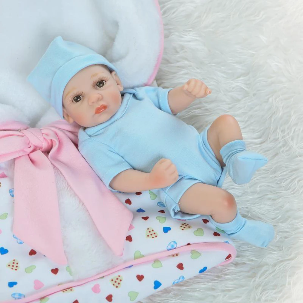 10 дюймов полный силиконовая Детская кукла одеяло близнецов 26 см куклы Reborn для