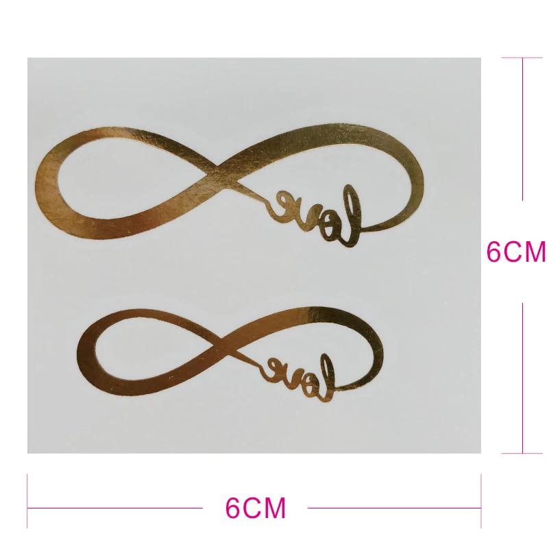 MT07 3 Pieces/Pack Unlimited Symbol with Love Wedding Metallic Temporary Tattoo best Choice For Party. | Красота и здоровье