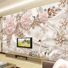 Пользовательские фрески любого размера обои в европейском стиле 3D стерео Лебедь ювелирные изделия цветы фон для телевизора Роскошная фотобумага для стен