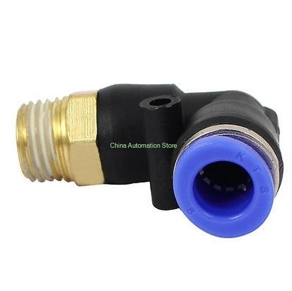 

10Pcs/lot PL12-04 12mm To 1/2 BSPT Elbow Male Air Pneumatic Quick Connect jointer Connectors Fitting 12mm to 1/2 BSPP Thread Fit